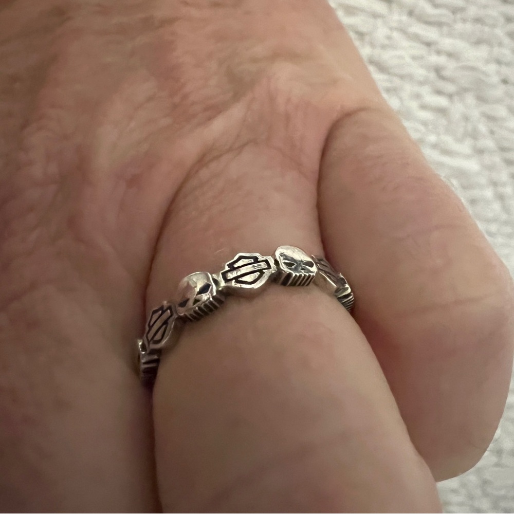 Harley-Davidson Sterling Silver Bar & Shield/Willie G Ring, Vintage 2010, EUC - Picture 3 of 8